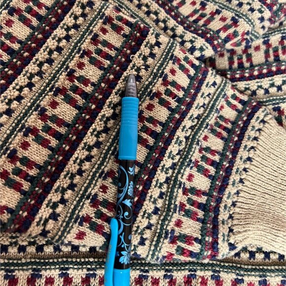 Vintage Blake & Manley XL Fair Isle Sweater Crew Neck Ramie Cotton blend Pullove - Picture 8 of 8